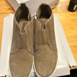 Steve Madden wedge sneakers suede taupe